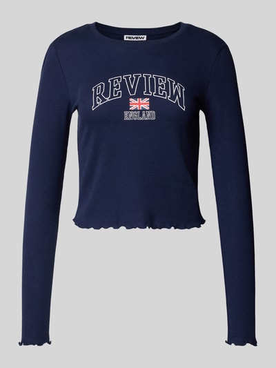 Review Shirt met lange mouwen en geschulpte zoom Marineblauw - 2