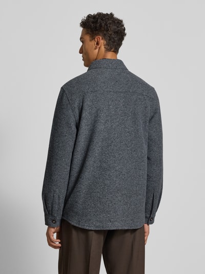 Barbour Regular fit overhemdjack met wol, model 'MARLOW' Antraciet - 5