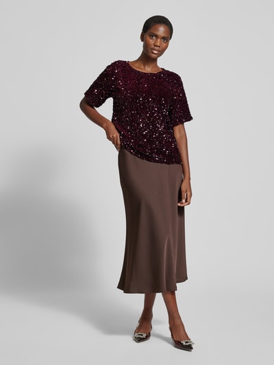 Vila Blouseshirt met pailletten, model 'FAITH' Prune - 1