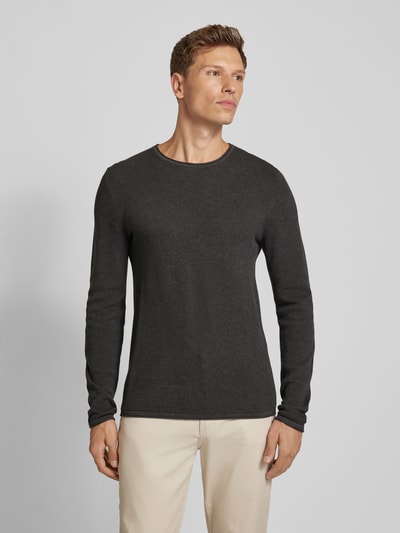 MCNEAL Regular fit gebreide pullover met structuurmotief Donkergrijs gemêleerd - 4