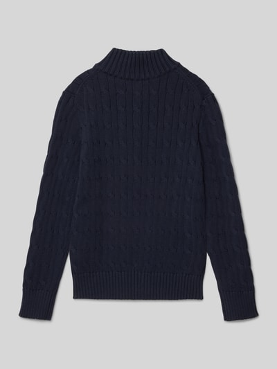 Polo Ralph Lauren Teens Gebreide pullover met kabelpatroon en polokraag Marineblauw - 3