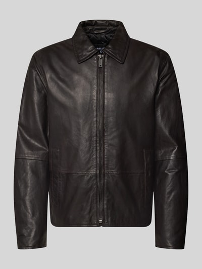 Strellson Regular fit jack van echt lamsleer model 'KELLAN' Donkerbruin - 1