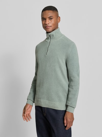 Marc O'Polo Regular fit schipperstrui van een mix van katoen en scheerwol IJsblauw - 4