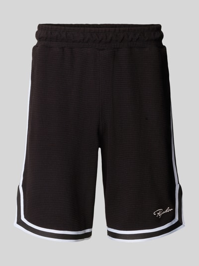 Pegador Szorty z dzianiny dresowej o kroju relaxed fit z fakturowanym wzorem model ‘Barkan’ Czarny 2