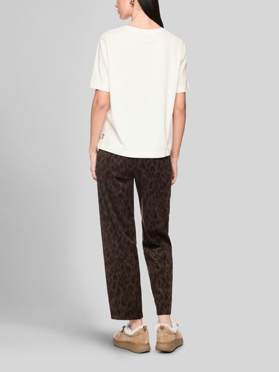 Marc Cain T-Shirt aus Baumwolle mit Motiv-Print Offwhite 5