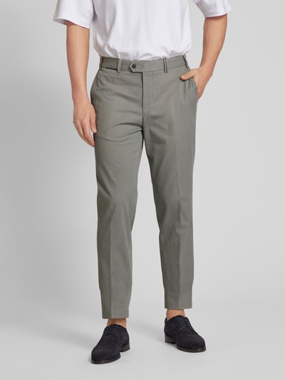 Hiltl Slim Fit Hose mit Bügelfalten Modell 'Teaker' Mittelgrau 4