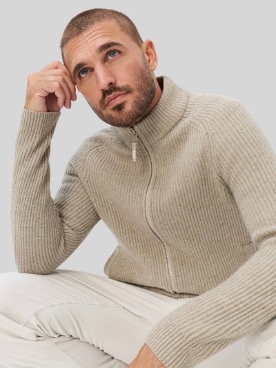 Brax Strickjacke aus Kaschmir-Misch mit Stehkragen Mittelbraun 3
