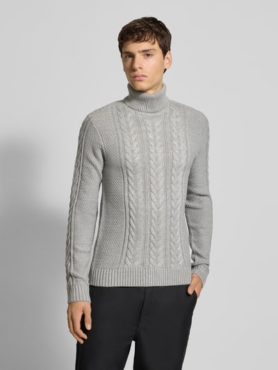 Blend Strickpullover mit Rollkragen Modell 'BASIM' Hellgrau 4