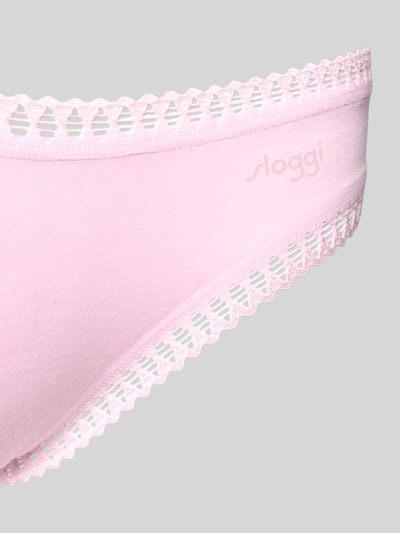 Sloggi Slip mit spitzen-Bordüre Modell 'Crush' im 3er-Pack Rosa 2