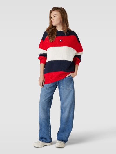 Tommy Jeans Sweter z dzianiny w stylu Colour Blocking Granatowy 1