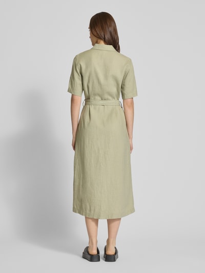 Only Tailliertes Hemdblusenkleid aus Viskose-Leinen-Mix Modell 'CARO' Schilf 5