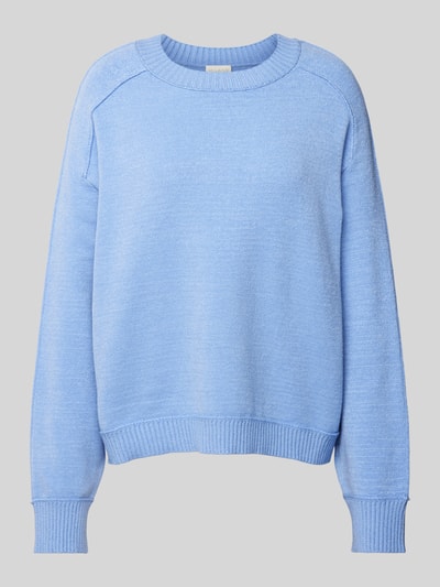 Milano Italy Oversized Strickpullover mit Viskose-Anteil Blau 2