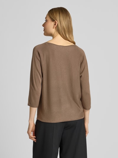 s.Oliver BLACK LABEL Relaxed Fit Strickpullover aus Viskose-Mix mit Glitzergarn Mittelbraun 5