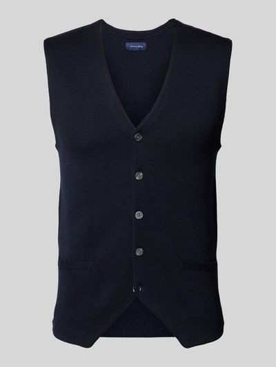 Christian Berg Men Gebreid gilet met V-hals Marineblauw - 2