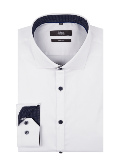 Jake*s Super Slim Fit Business-Hemd mit Stretch-Anteil Weiss 2