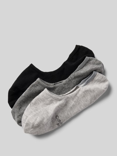 CK Calvin Klein Sokken met logostitching in een set van 3 paar, model 'Footie' Middengrijs - 1