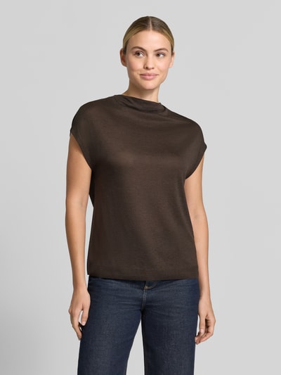 COMMA regular fit blouse van lyocellmix Donkerbruin - 4