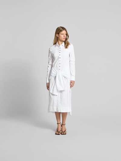 Rabanne Maxikleid mit Druckknopfleiste Weiss 4