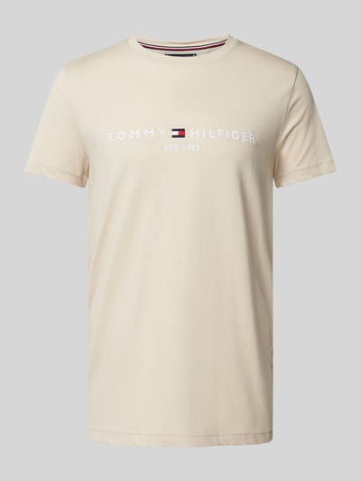 Tommy Hilfiger T-shirt met labelprint Beige - 2