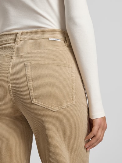 Marc O'Polo Denim Spodnie sztruksowe z szerokimi nogawkami z mieszanki bawełny Beżowy 3