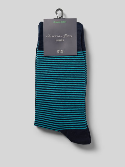 Christian Berg Men Socken mit Label-Detail Aqua 3