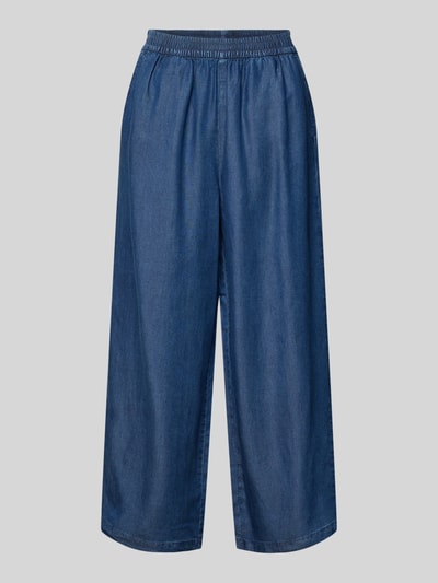 Produktfoto, Relaxed Fit Culotte aus reinem Lyocell Modell 'CHARIS' von Only in Denim-Optik, elastischer Bund, seitliche Eingrifftaschen, blaue Popeline-Struktur