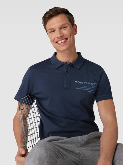 Tom Tailor Poloshirt met labelprint Marineblauw - 3