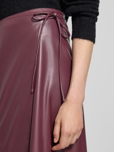 Oui Midirock in Leder-Optik im asymmetrischen Design Bordeaux 3