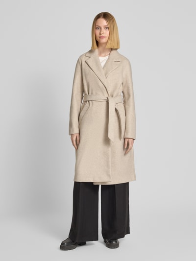 Vero Moda Regular Fit Mantel mit Bindegürtel Modell 'FORTUNEAYA' Offwhite Melange 4