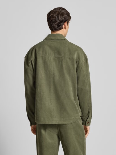 PROHIBITED Hemdjacke mit Knopfleiste Oliv 5