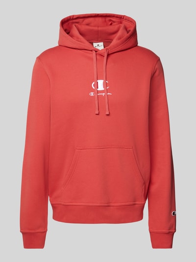 CHAMPION Hoodie mit Label-Stitching Rot 1