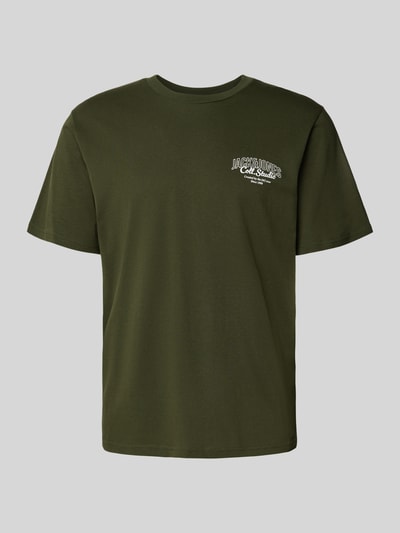 Jack & Jones T-Shirt mit Label-Print Modell 'MAKOTO' Dunkelgruen 2