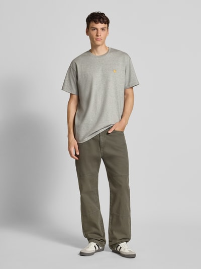 Carhartt Work In Progress T-shirt met labelstitching Lichtgrijs gemêleerd - 1