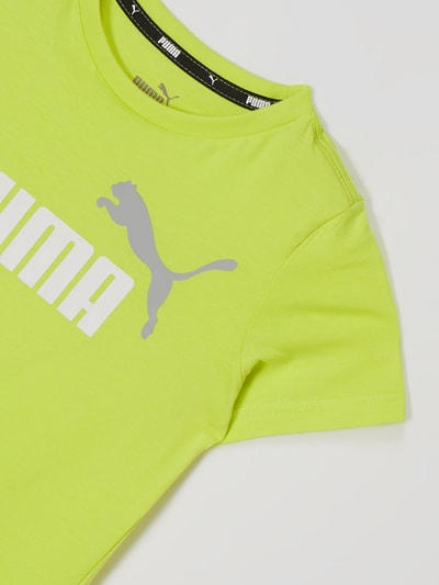 Puma T-shirt o kroju regular fit z bawełny Żółty 2