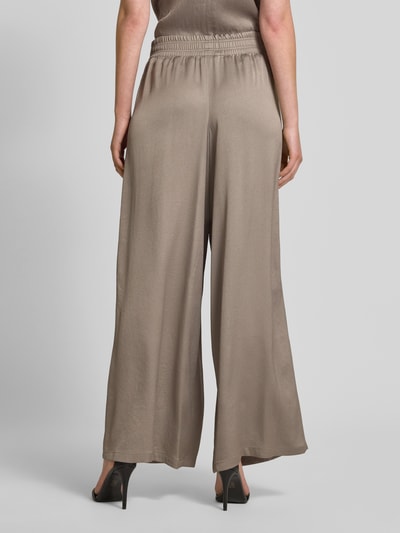 Drykorn Broek met wijde pijpen en elastische band, model 'CEILING' Taupe - 5
