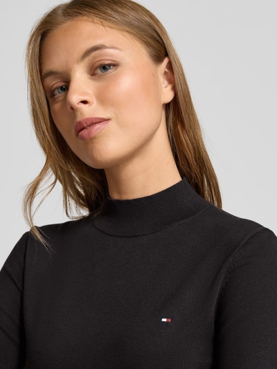Tommy Hilfiger Sweter o kroju regular fit z mieszanki bawełny BLACK 3