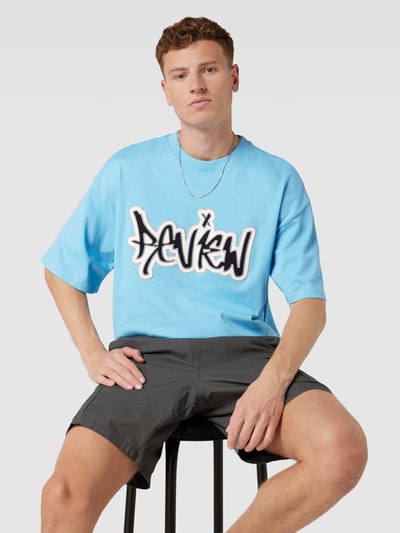 REVIEW Oversized T-shirt met graffitiprint Lichtblauw - 3