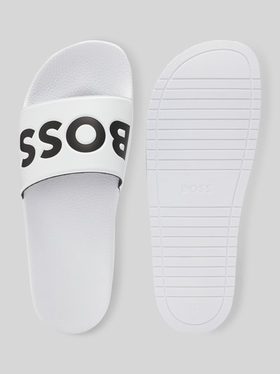 BOSS Badeschuhe mit Logo Print Weiss 5