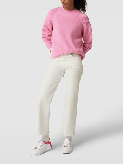 Mango Sweatshirt mit gerippten Abschlüssen Modell 'ROMA' Pink 1