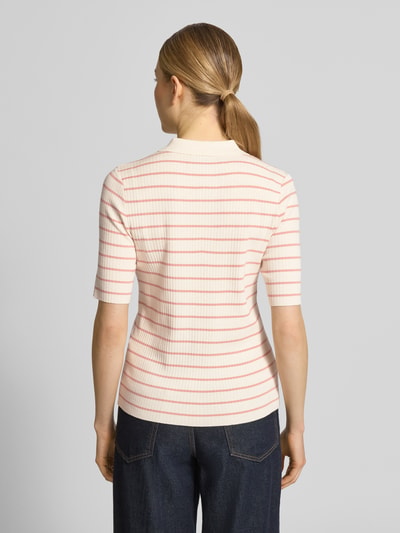MOS MOSH Regular Fit Poloshirt mit Streifenmuster Modell 'Caliz Stripe' Koralle 5