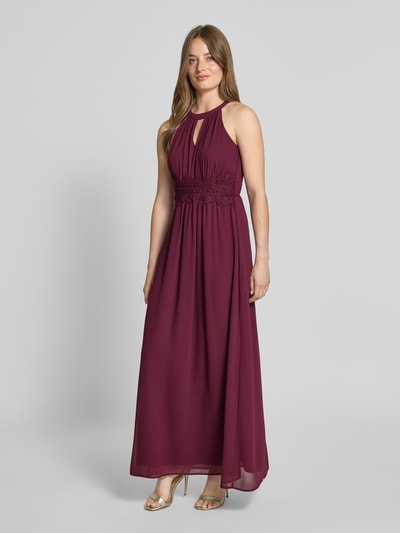 VILA Abendkleid mit Schlüsselloch-Ausschnitt Modell 'MILINA' Pflaume 1