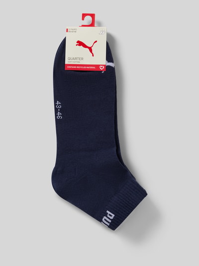 Produktfoto, Sneakersocken mit Logo im 3er-Pack von Puma, mieszanka bawełny, dopasowany krój, logo, zestaw 3 szt., ciemnoniebieski kolor, gładka faktura