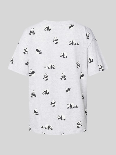 Jake*s Casual Pyjamabovendeel met all-over motiefprint Lichtgrijs gemêleerd - 3