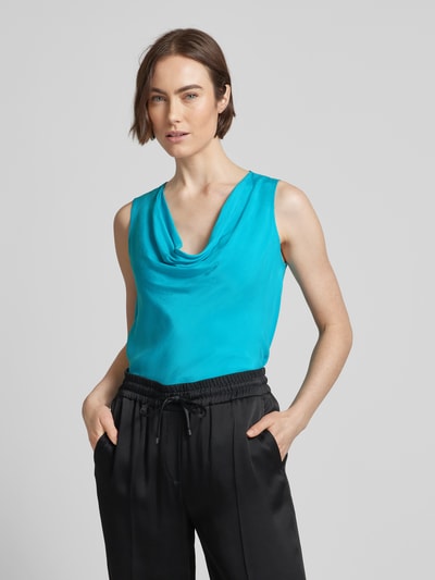 Pennyblack Blousetop met cascadehals, model 'GAP' Turquoise - 4