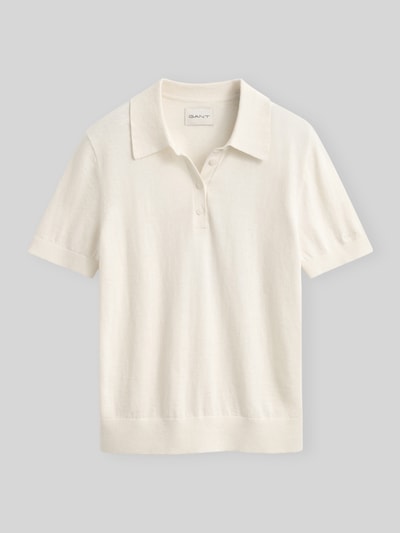 GANT Koszulka polo o kroju regular fit z mieszanki bawełny i kaszmiru Złamany biały 2