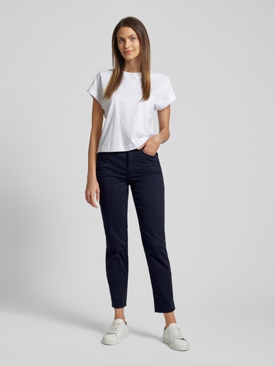 Marc Cain Slim fit broek in effen design, model 'SILEA' Marineblauw - 1