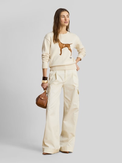 Lauren Ralph Lauren Sweter w kroju regular fit z czystej bawełny Écru 1