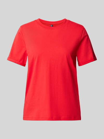 Pieces Regular Fit T-Shirt aus reiner Baumwolle Modell 'RIA' Rot 2