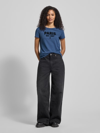 Tom Tailor Denim regular fit T-shirt van puur katoen Blauw gemêleerd - 1