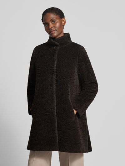 ICONS Cinzia Rocca Wollmantel mit Stehkragen Dunkelbraun 4